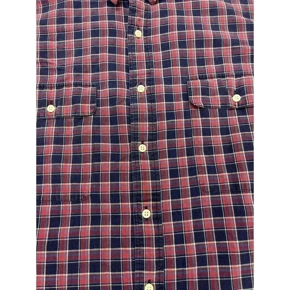 Polo Ralph Lauren Cotton Button Down Shirt Red Blue Plaid Men's Size 2XL. - Picture 4 of 14